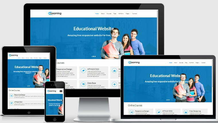 Free Educational Responsive Web Template Elearning