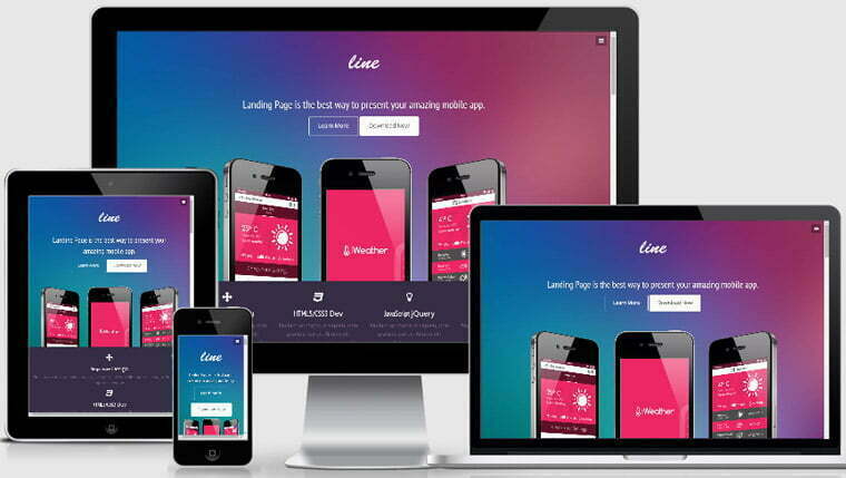 App Landing Page Free Responsive Website Template  Top 10+ Premium and Free Software Landing Page HTML5 2023 line app landing page