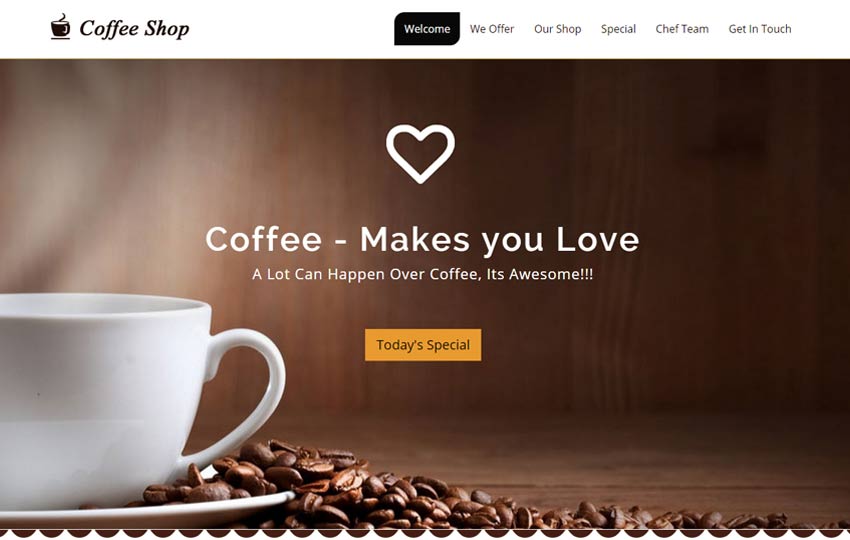 coffee shop website free download