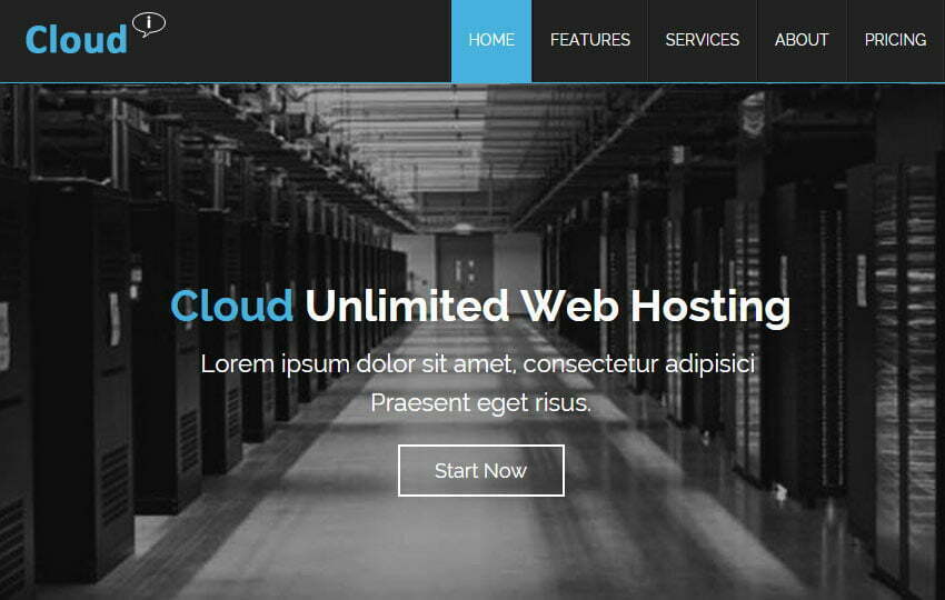 Cloud Hosting Free Website Template