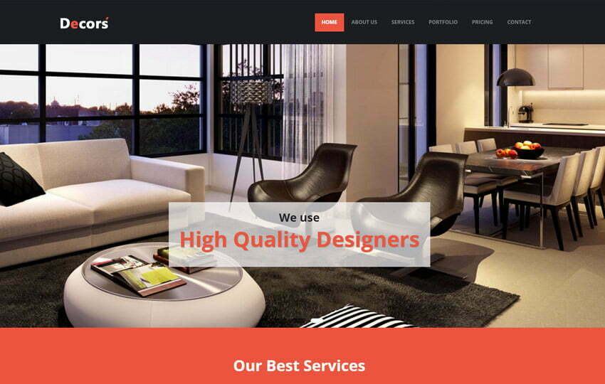 HTML5 Interior Design Website Template