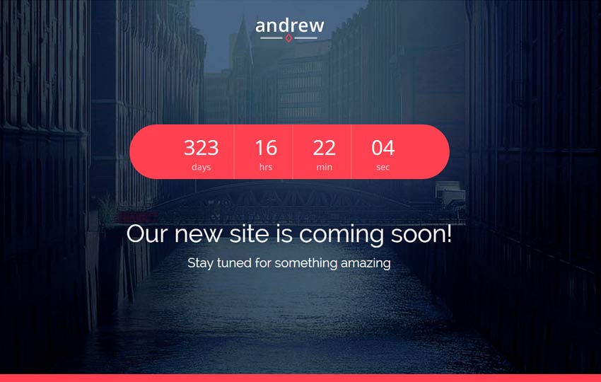 Andrew Responsive Bootstrap Coming Soon Template