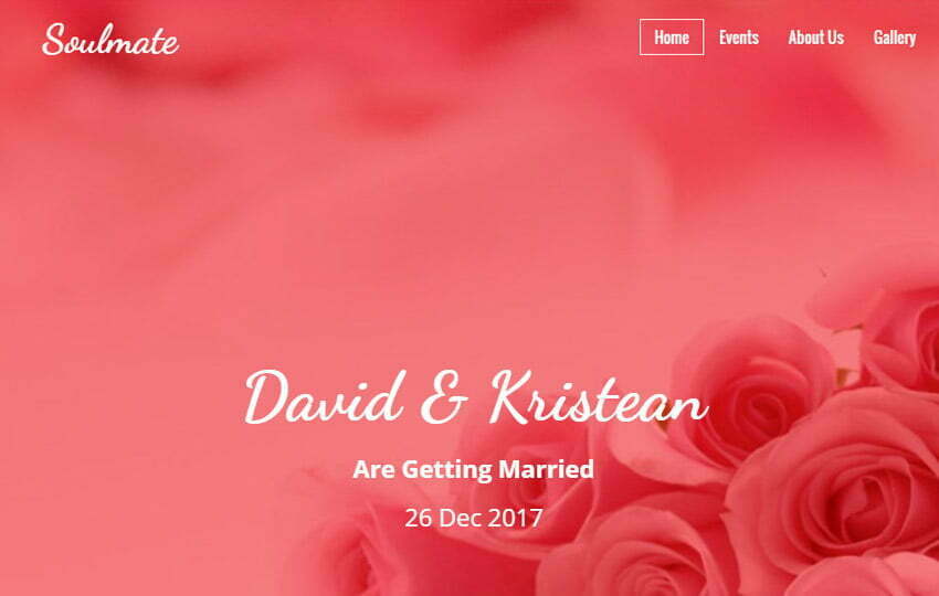 Bootstrap HTML Wedding Template