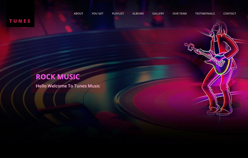 music website free html template by the webthemez