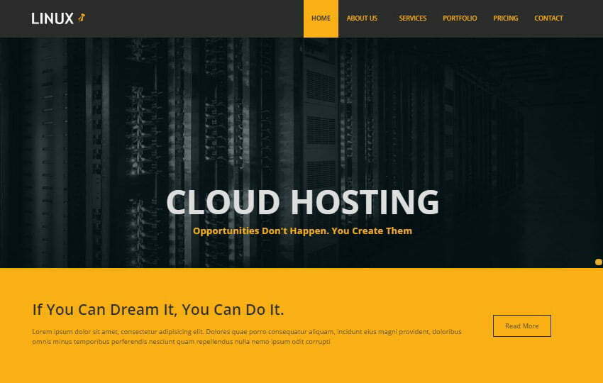 Linux Web Hosting Bootstrap Template
