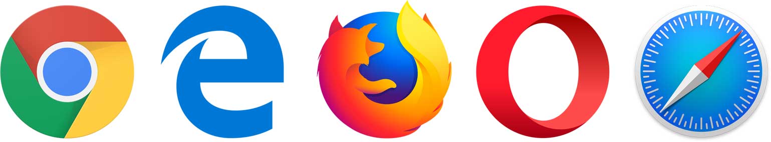 Major Browsers Chrome Safari IE