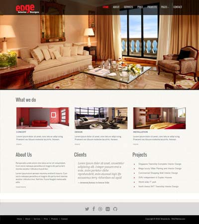 Interior Design Website Template Free