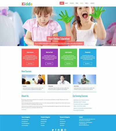 Kiddo Free School Website Template - WebThemez