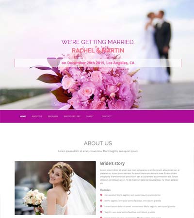 Wedding Free Website Template