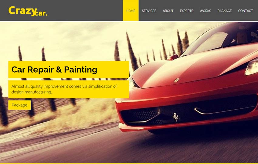 free car repair web template