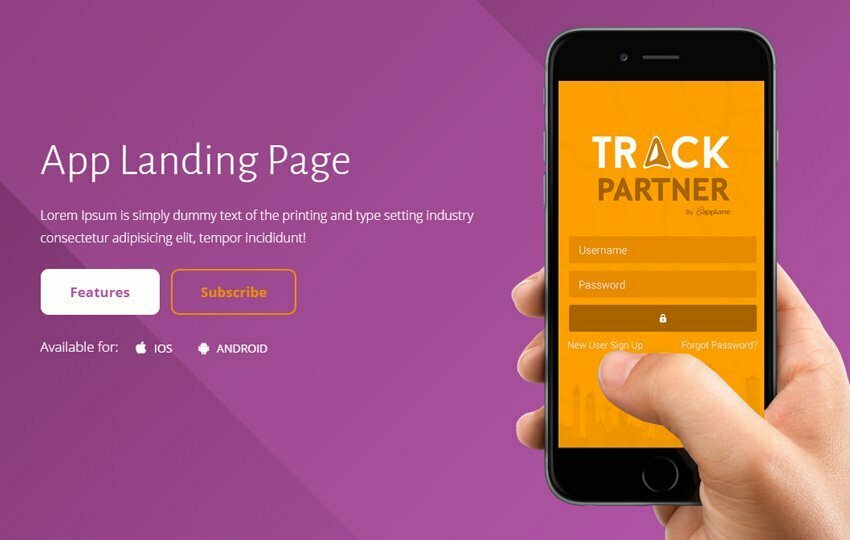 mobile web landing page free