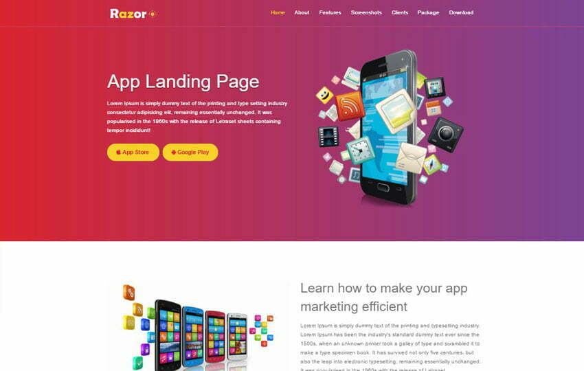 Landing Page Template Bootstrap Free Download Webthemez