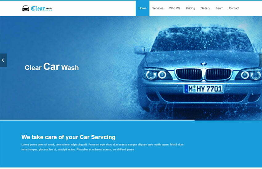 Car Wash HTML Responsive Website Template Free Download