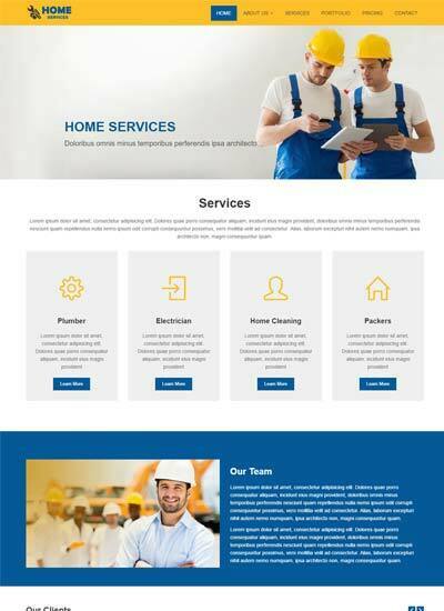 Home Services Bootstrap Website Template Free Download