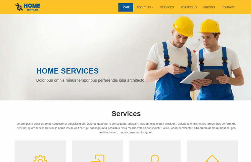 Home Services Bootstrap Website Template Free Download