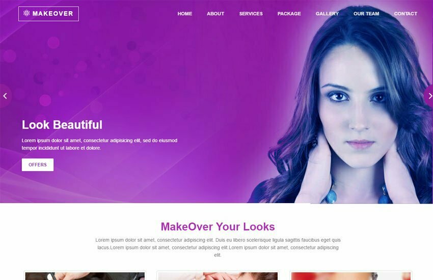 Beauty Parlour Website Template For Free Download