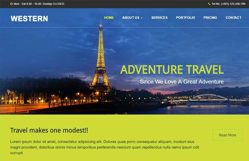 Western Travel Agency Html Responsive Web Template