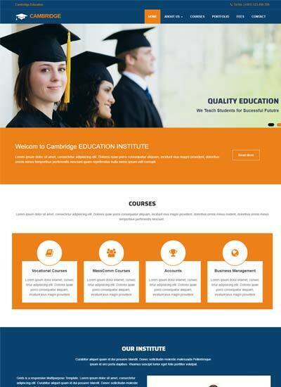 75 Most Popular Educational Website Templates Free Download 2020