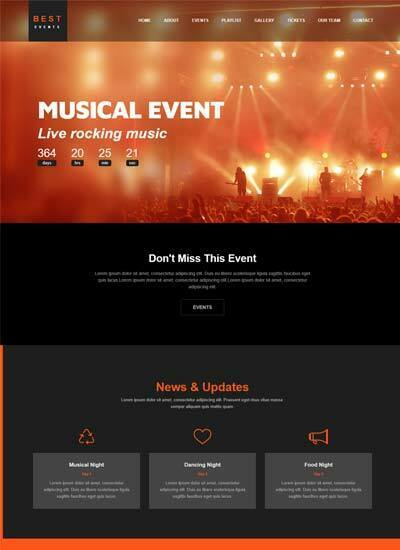 Event Management Website Template