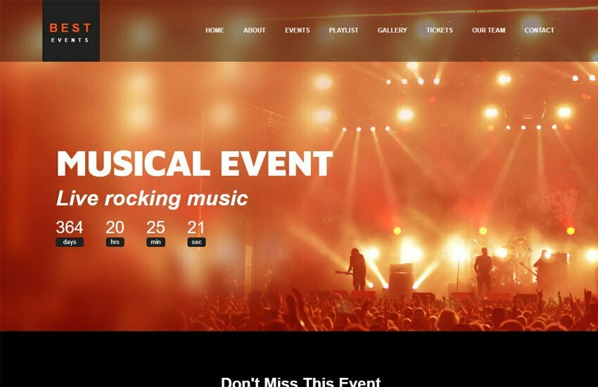 Best Event Management Website Template Free Download