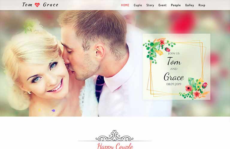 wedding website css templates free