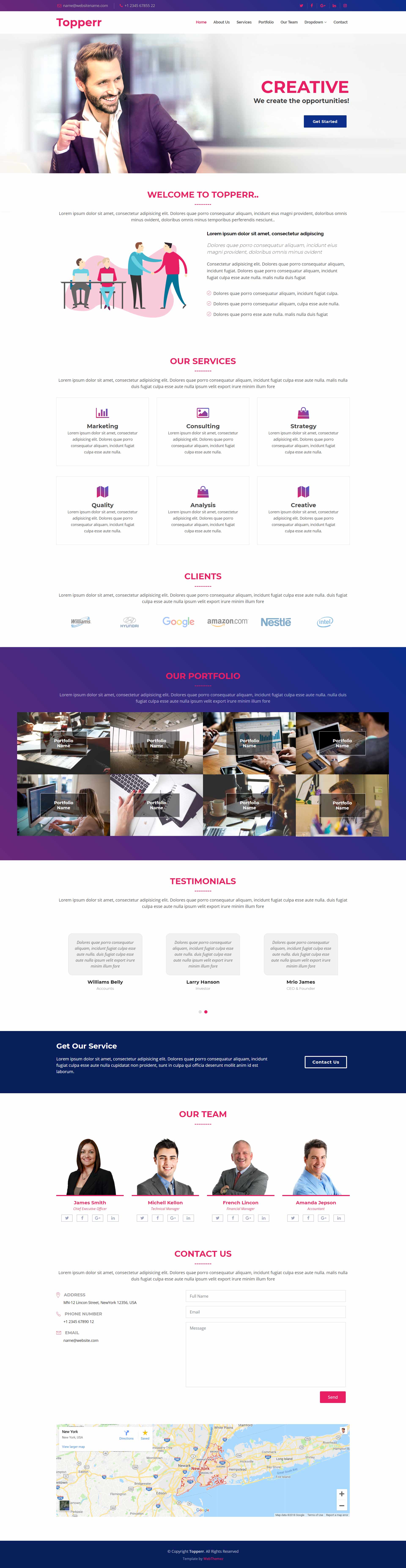 Bootstrap 4 free website template