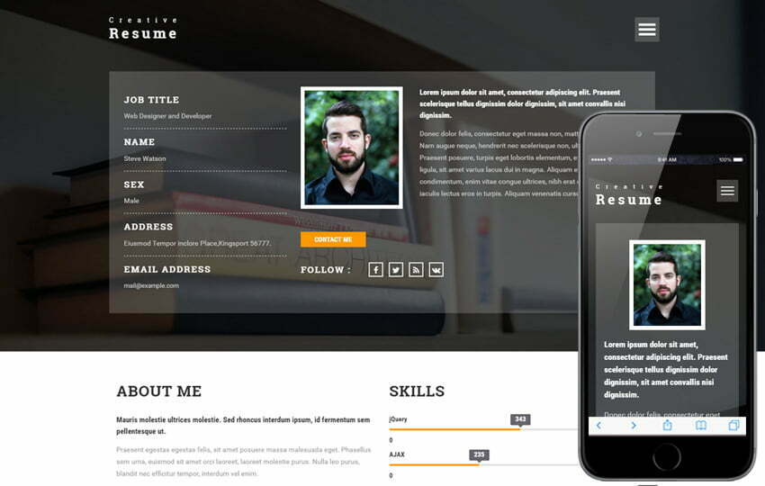 24 Free Bootstrap Html Resume Website Templates 2020 Webthemez