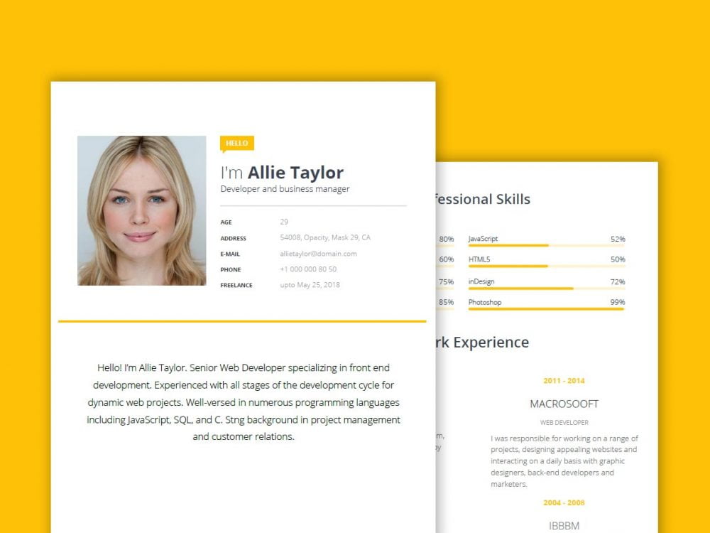 cv template word free download 2020