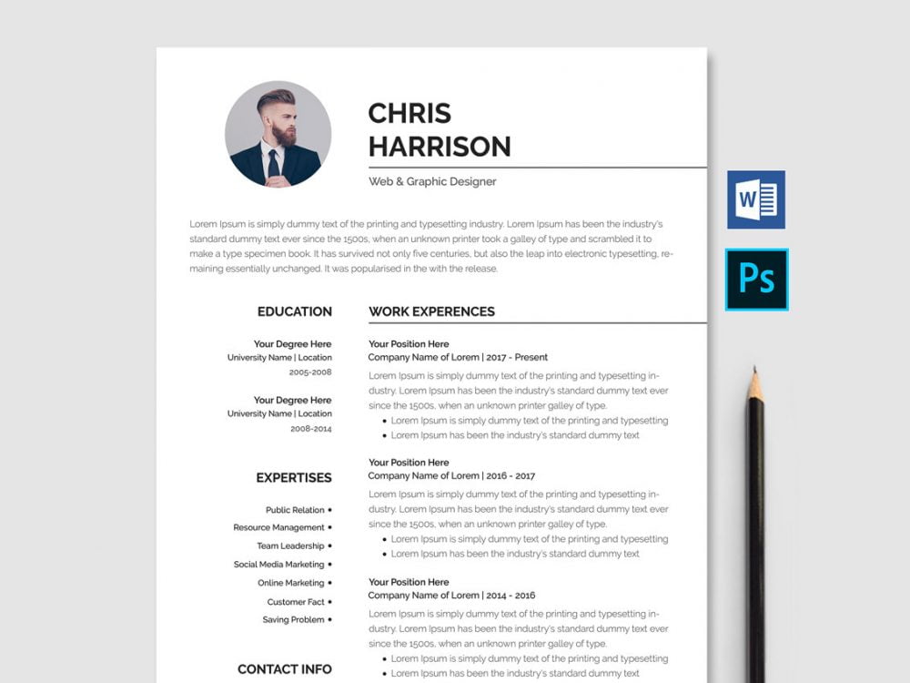 65 Best Free Ms Word Resume Templates 2020 Webthemez