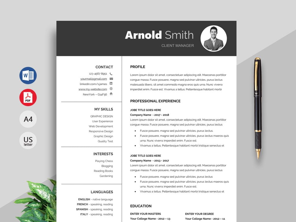 cv microsoft word templates to download for free