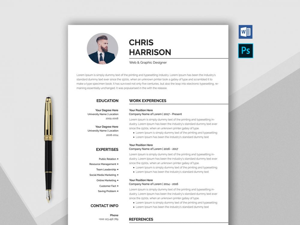 How To Use Resume Template In Word from webthemez.com