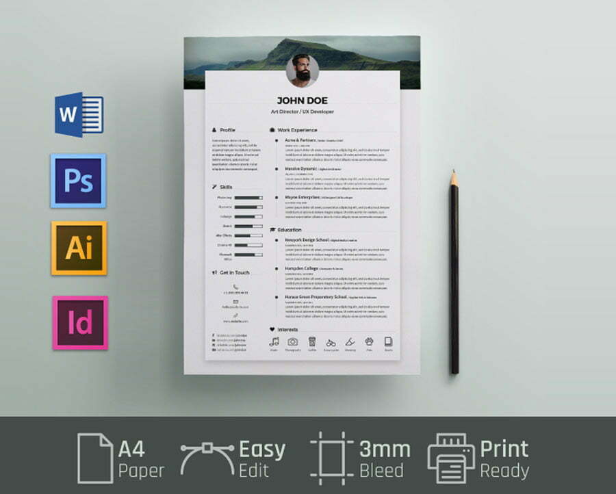 Resume Template Microsoft Office from webthemez.com