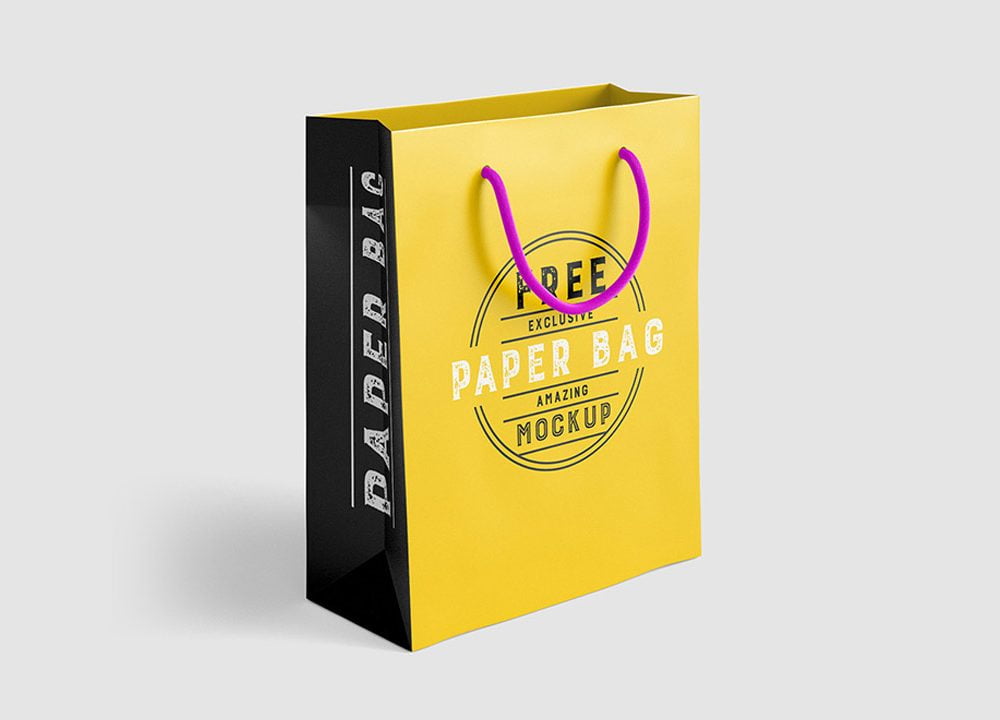 Free 2 Paper Shopping Bags Mockup - Free Package Mockups