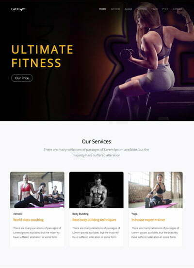 Best Sports Fitness Website Templates Free Download Webthemez