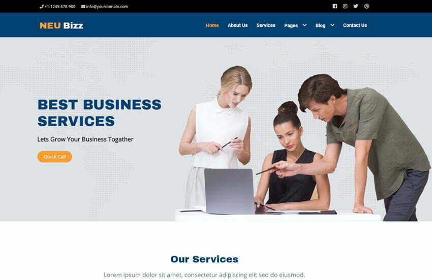 business bootstrap free template